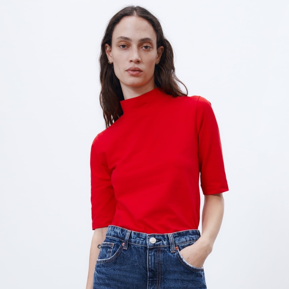 Zara mock neck top M new